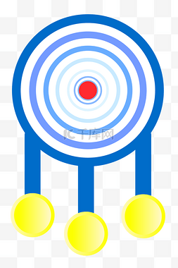 蓝色圆形标靶PPT插图