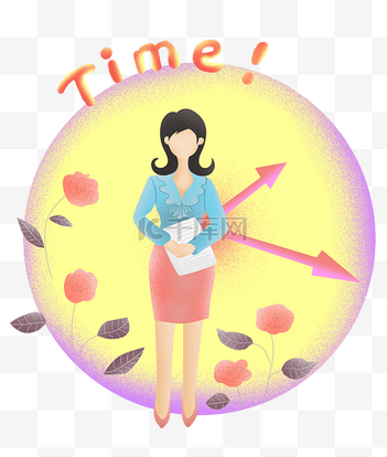 time卡通设计素材-time卡通模板设计-海报图片下载-千库网
