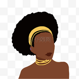 卷发黑人妇女插画元素