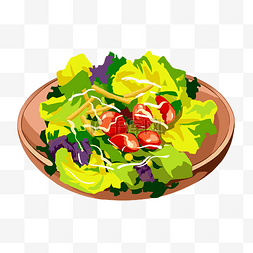 沙拉海鲜卷图片_蔬菜沙拉轻食餐