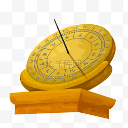 计时器gif图片_黄色古代日晷