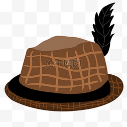 棕色的帽子图片_精致的棕色帽子插画