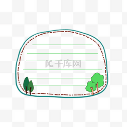 森林绿色卡通图片_边框纹理绿色森林树木边框