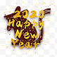 2020新年快乐烫金装饰