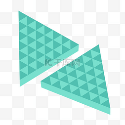 几何三角体图片_薄荷蓝绿色三角立体组合
