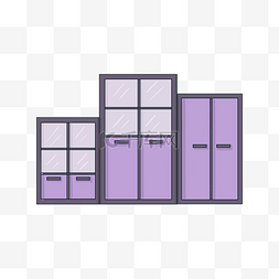 紫色家具柜子插画