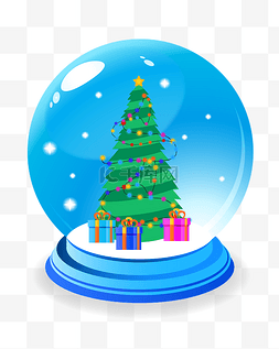 圣诞水晶球水晶球图片_圣诞节水晶球