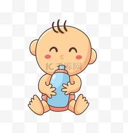 吃奶的婴儿宝贝插画