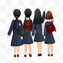 女生穿制服图片_穿制服的女生背影