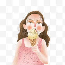 吃冰淇淋的小女孩图片_夏天吃冰淇淋的小女孩