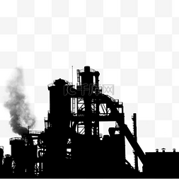 炼油厂剪影图片_化工厂剪影
