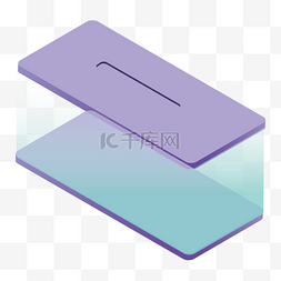 商务科技发光图片_紫色圆角商务科技盒子元素
