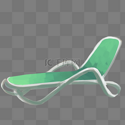 绿色午休躺椅插画
