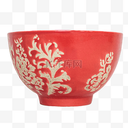 红色陶瓷碗图片_红色拉面碗