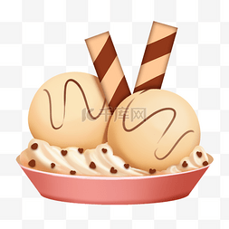 雪糕草莓图片_巧克力冰淇淋插画