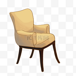 黄色沙发座椅插画