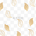 金色树叶叶子底纹平铺