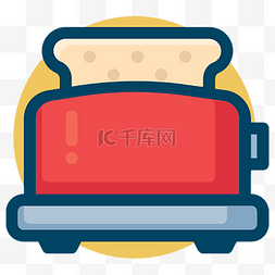 黄色面包机图片_可爱风格食物矢量图标icon烤面包