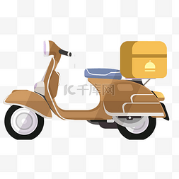 摩托车外卖图片_摩托车黄色带箱子