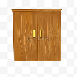 木质双开门柜子插画