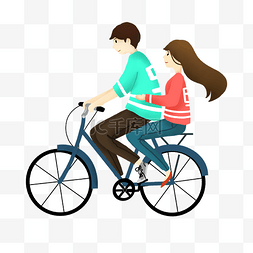 骑单车旅行图片_春游情侣情人节骑单车