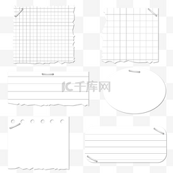 白色办公用品图片_白色网格横线笔记纸