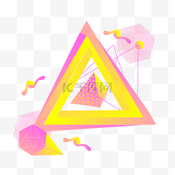 缤纷炫彩三角立体几何不规则体