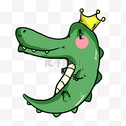 绿色创意鳄鱼小动物元素