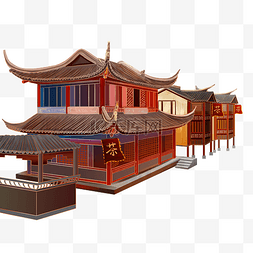 中国风古风建筑茶楼