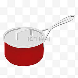 手绘锅子图片_厨房厨具锅子红色不锈钢