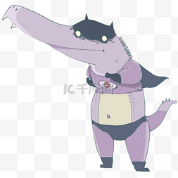 紫色的恐龙图片_紫色恐龙卡通插画