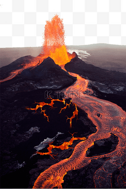 火山口火山爆发