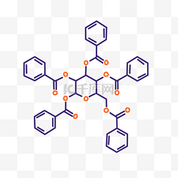 无化学残留图片_蓝色结构化学分子