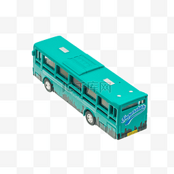 蓝色立体公交车