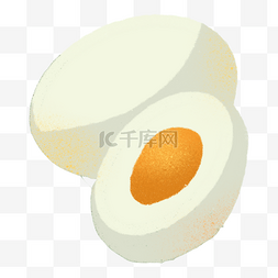 一个手绘白色咸鸭蛋