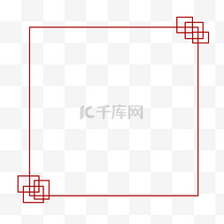 红色矩形图片_中国风红色简约矩形边框