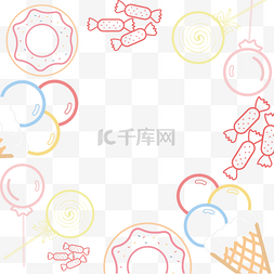 糖果线条图片_甜品线条装饰底图