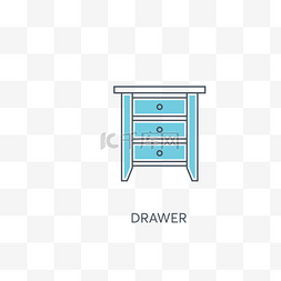 网页设计图片_蓝色的床头柜免抠图