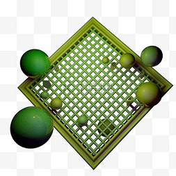 绿色几何图形背景图片_绿色C4D装饰模型PNG