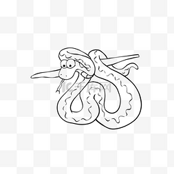 手绘黑白儿童画图片_snake clipart black and white 手绘黑白小