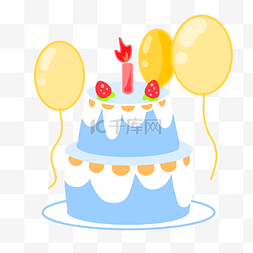 双层水果蛋糕图片_蓝色生日蛋糕