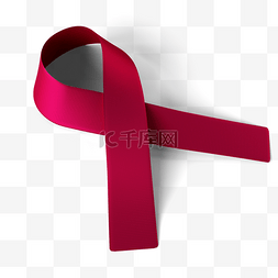艾滋病红丝带侧面视图3d元素