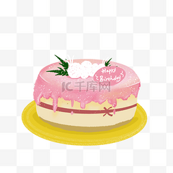 草莓蛋糕素材图片_粉色草莓蛋糕冰淇淋球