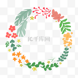 时尚花朵底纹图片_花环