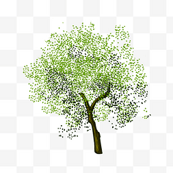 深绿色大树图片_深绿色的卡通植物插画