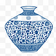 蓝色古风青花瓷瓷瓶
