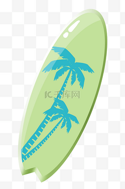 绿色冲浪板夏季旅游