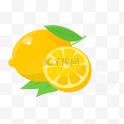 手绘树叶png图片_手绘彩色零食美食柠檬
