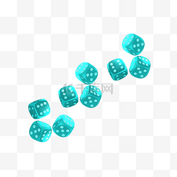 骰子和小人图片_蓝色圆角骰子