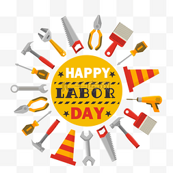 劳动节happy labor day劳动工具工人节